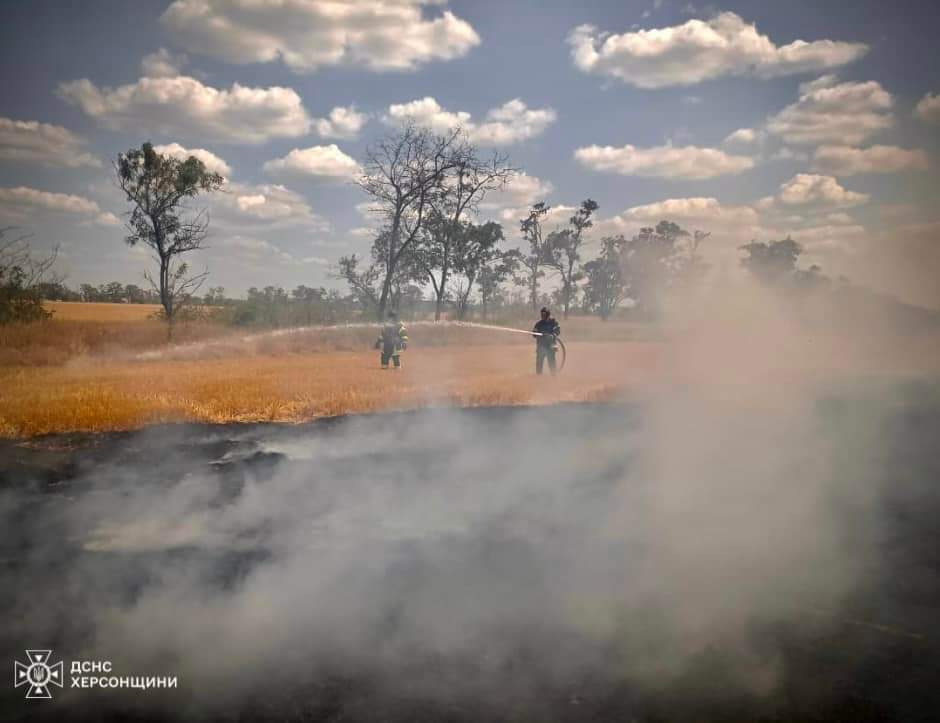 16 гектар екосистем за добу вигоріло на Херсонщині через ворожі обстріли